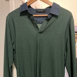 Bugatchi Dual-Color Longsleeve Polo